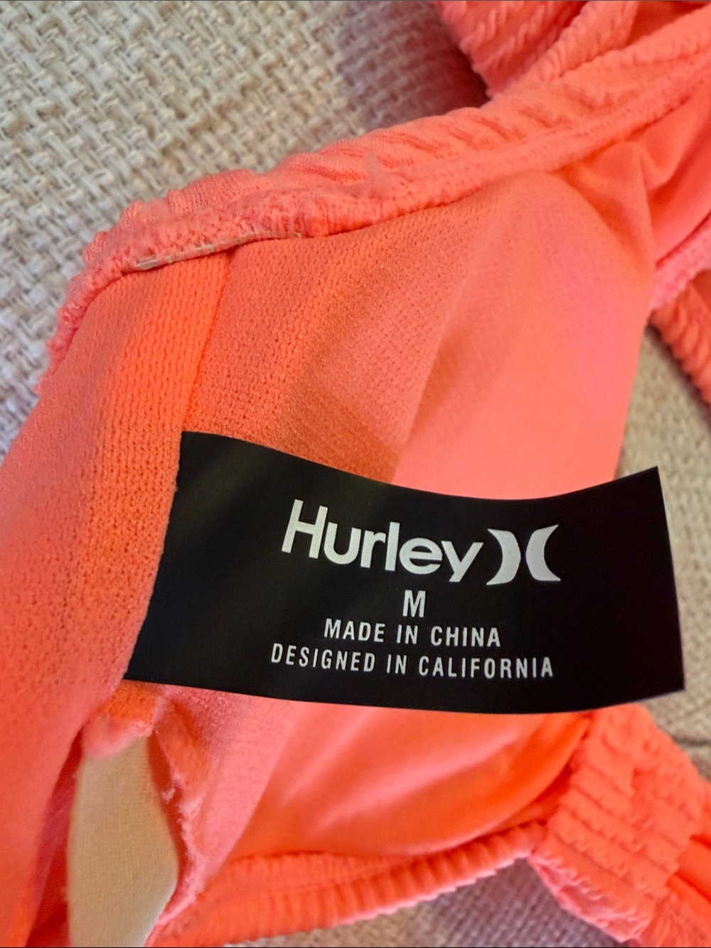 Hurley Coral-Orange Ribbed Knot Bikini Set - Picture 4 of 9